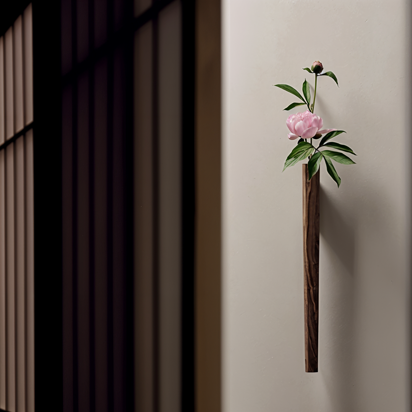 FrischFloret Wandvase Schwarznuss & Buchenholz – Elegante Blumenpräsentation Für Ihr Zuhause 3