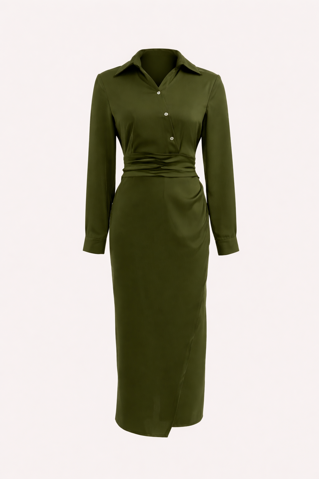 Elegant und Bequeme Lange Maxikleid aus Grüner Mischbaumwolle Damen