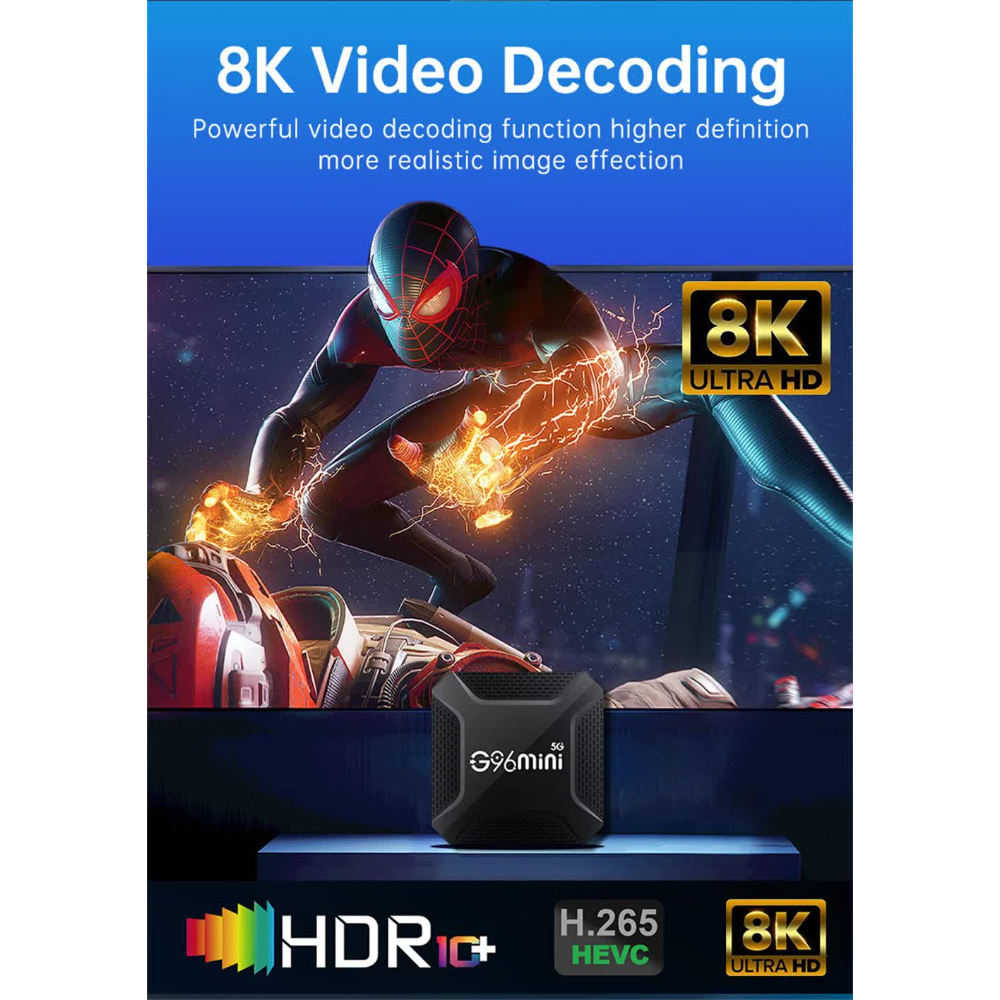 Elosung G96mini 5G Android Tv Box Rk3228 Processor 8K Hd 13.0 Wifi Smart Box(2G+16G)