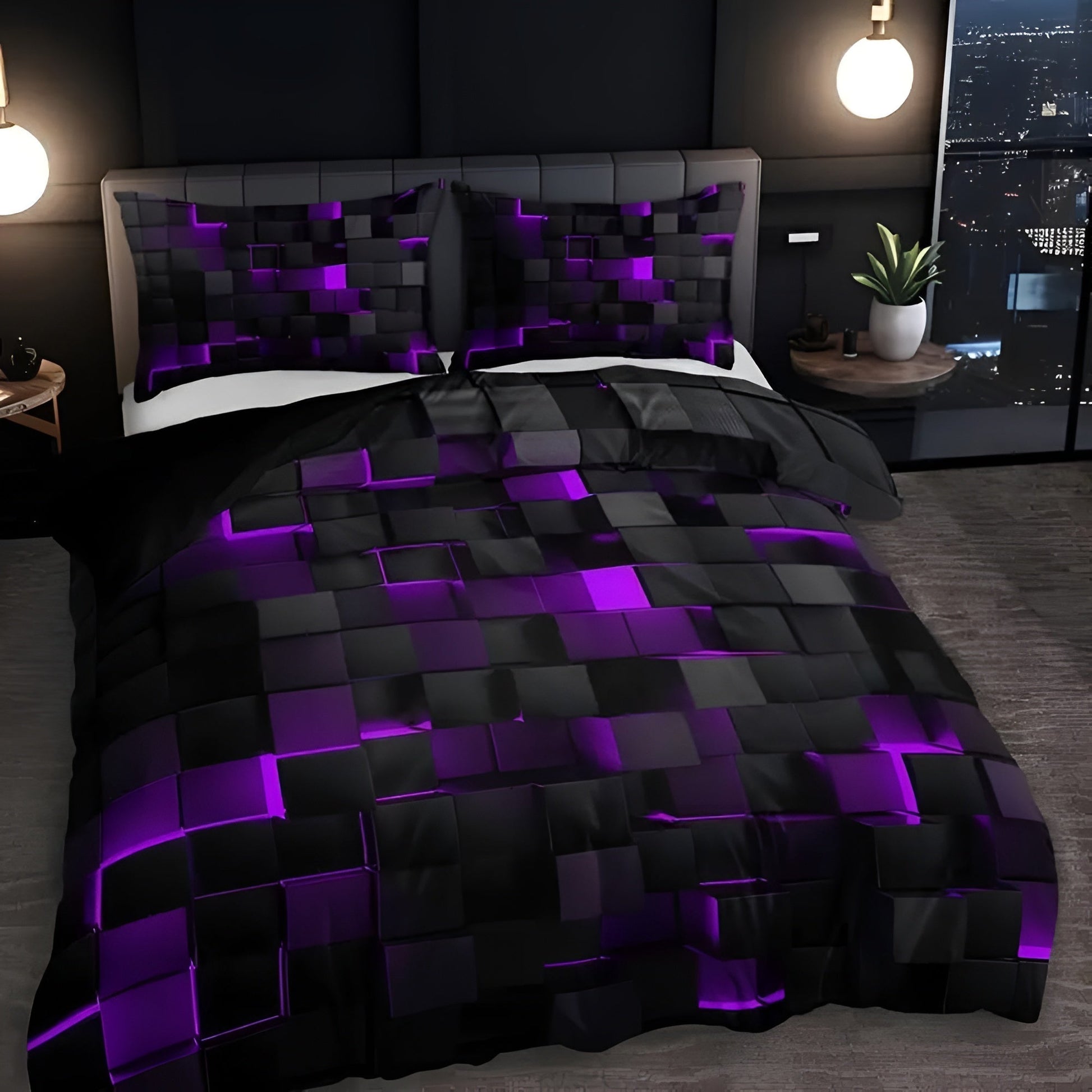 GEOMATRIX Bettbezug-Set 160x200 – Futuristisches Design Mit Atmungsaktivem Komfort 1