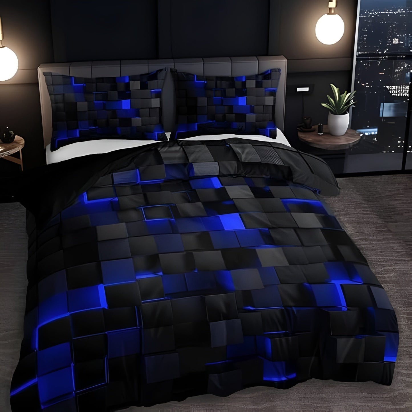 GEOMATRIX Bettbezug-Set 160x200 – Futuristisches Design Mit Atmungsaktivem Komfort 4