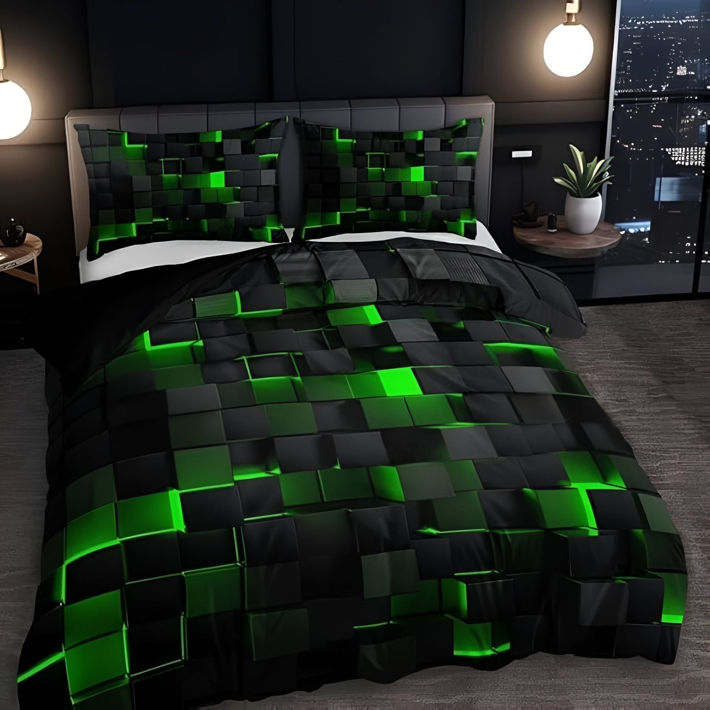 GEOMATRIX Bettbezug-Set 160x200 – Futuristisches Design Mit Atmungsaktivem Komfort 5