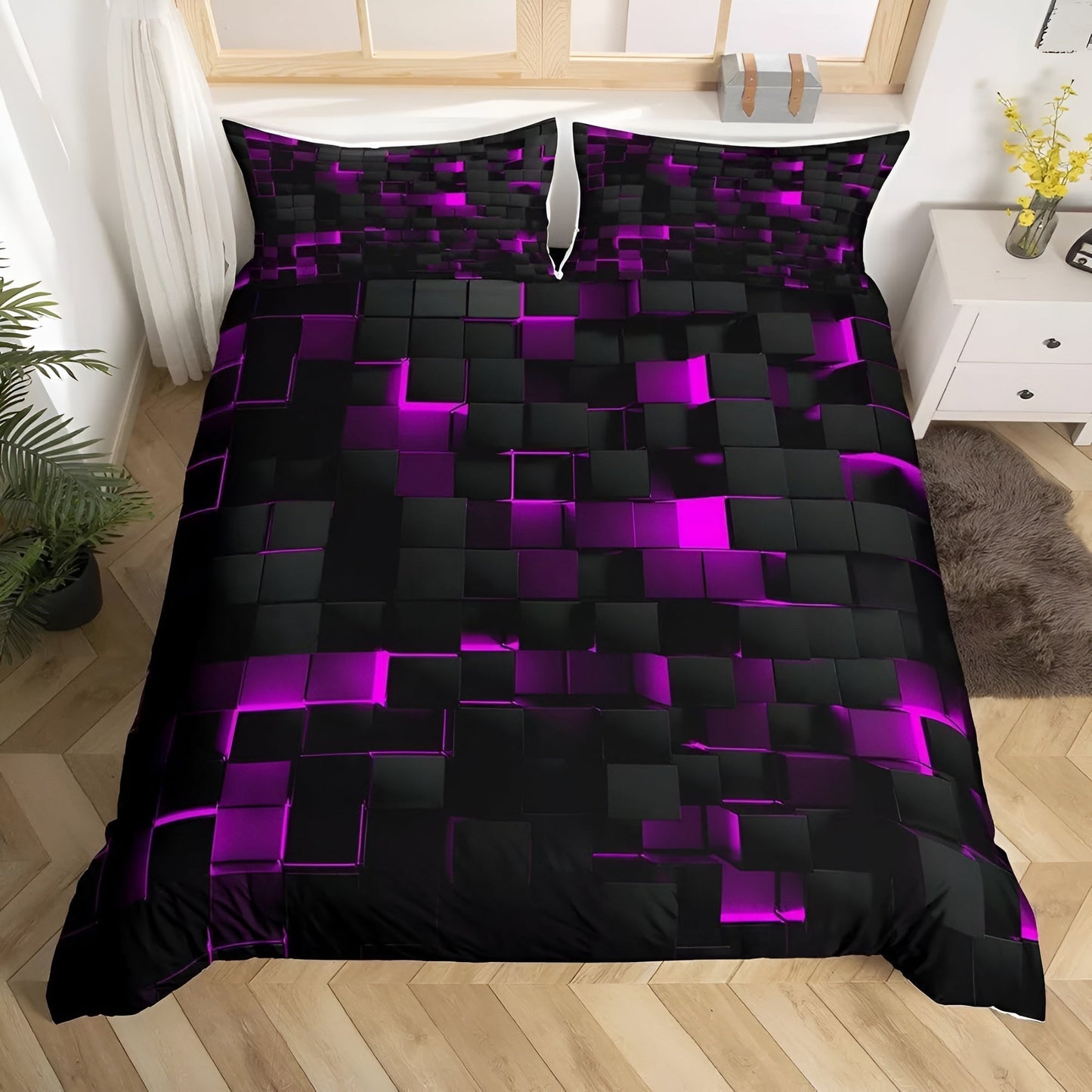 GEOMATRIX Bettbezug-Set 160x200 – Futuristisches Design Mit Atmungsaktivem Komfort 6