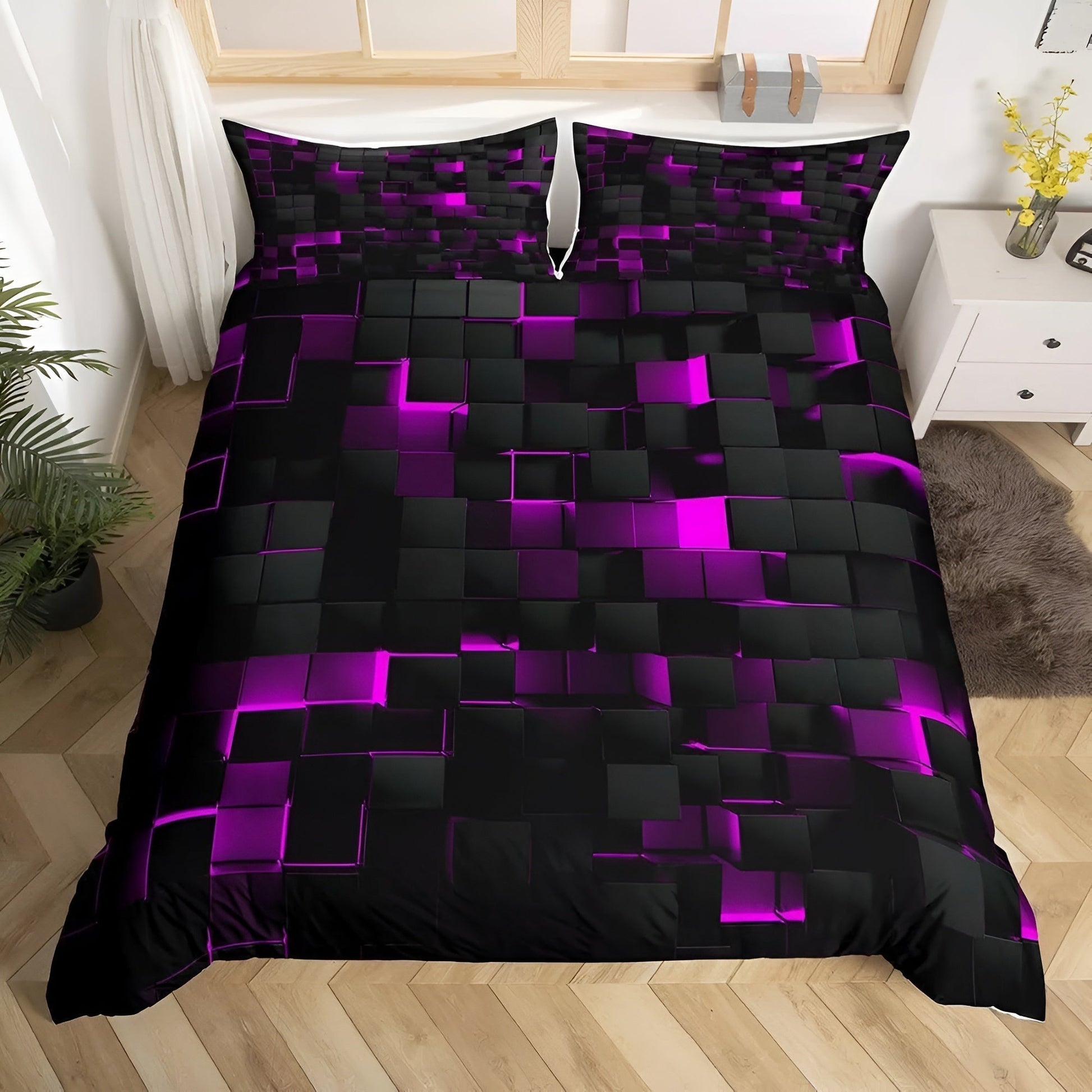GEOMATRIX Bettbezug-Set 160x200 – Futuristisches Design Mit Atmungsaktivem Komfort 6
