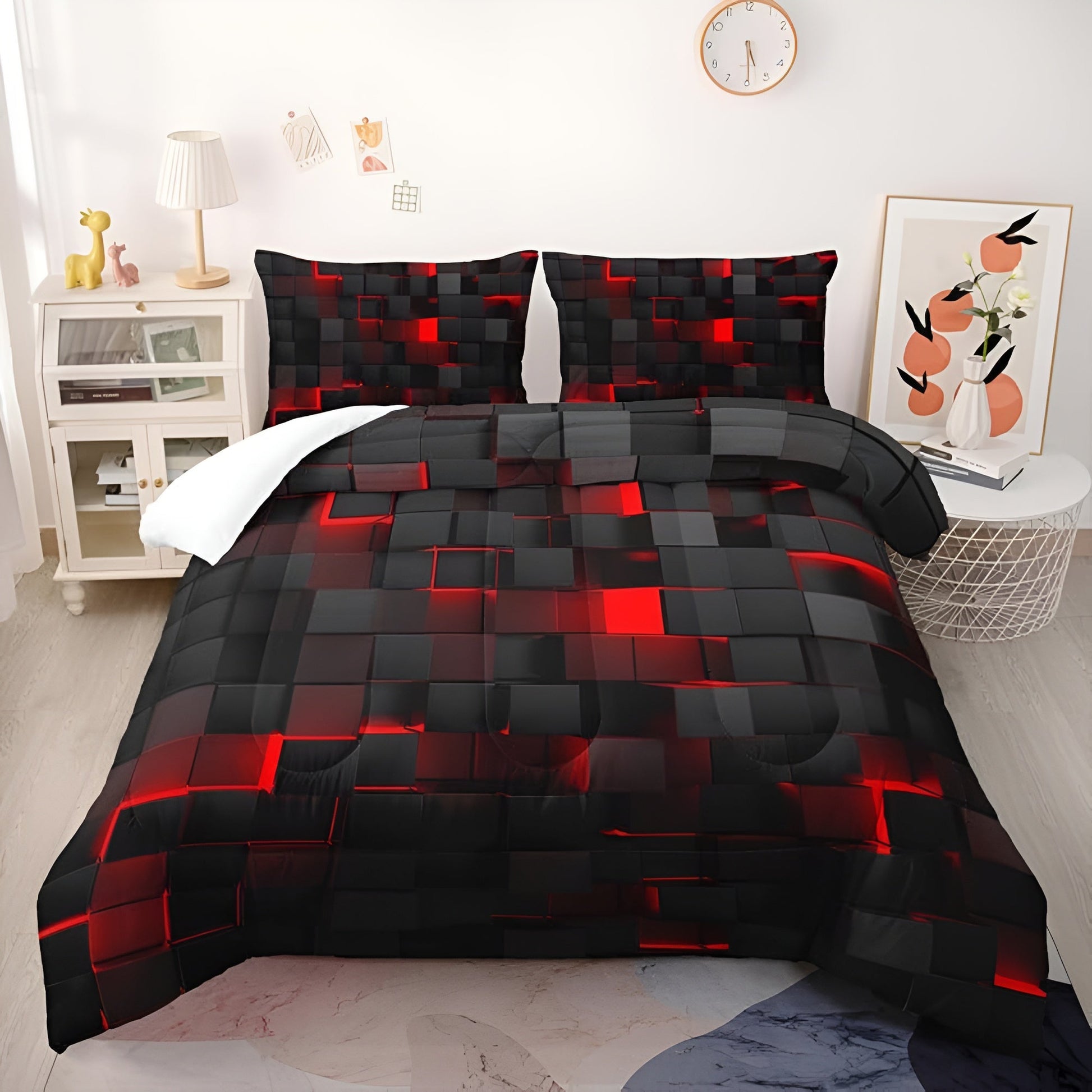 GEOMATRIX Bettbezug-Set 160x200 – Futuristisches Design Mit Atmungsaktivem Komfort 7