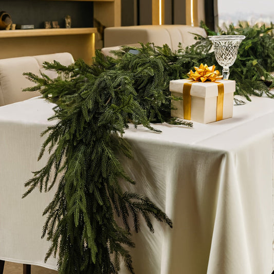 Artificial Pine Tree Wreaths Green Christmas Table Decorations