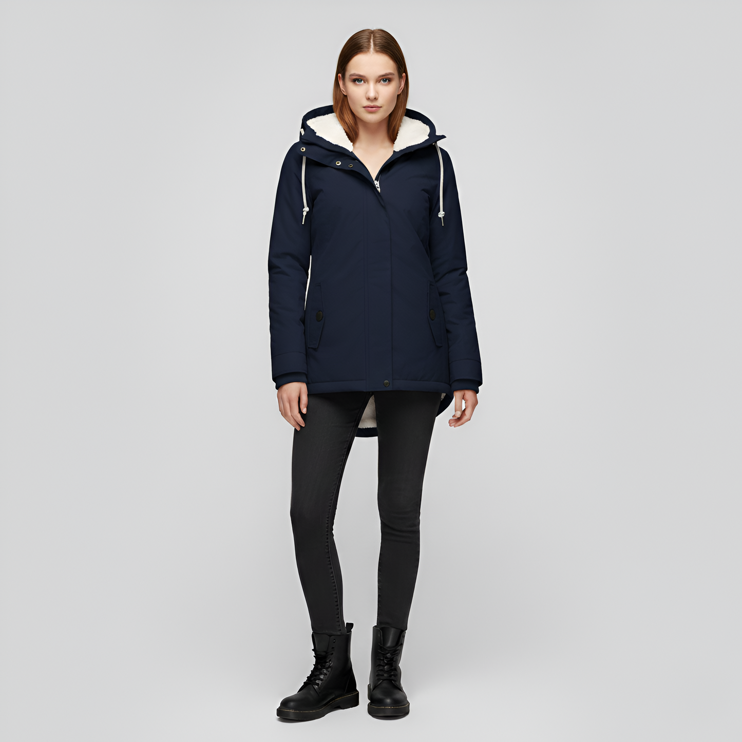Valerios Fashion giacca invernale donna con cappuccio foderata in pile termo-caldo
