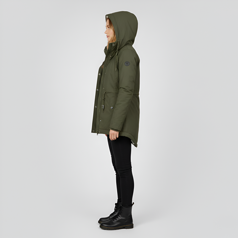 Valerios Fashion giacca invernale donna con cappuccio foderata in pile termo-caldo