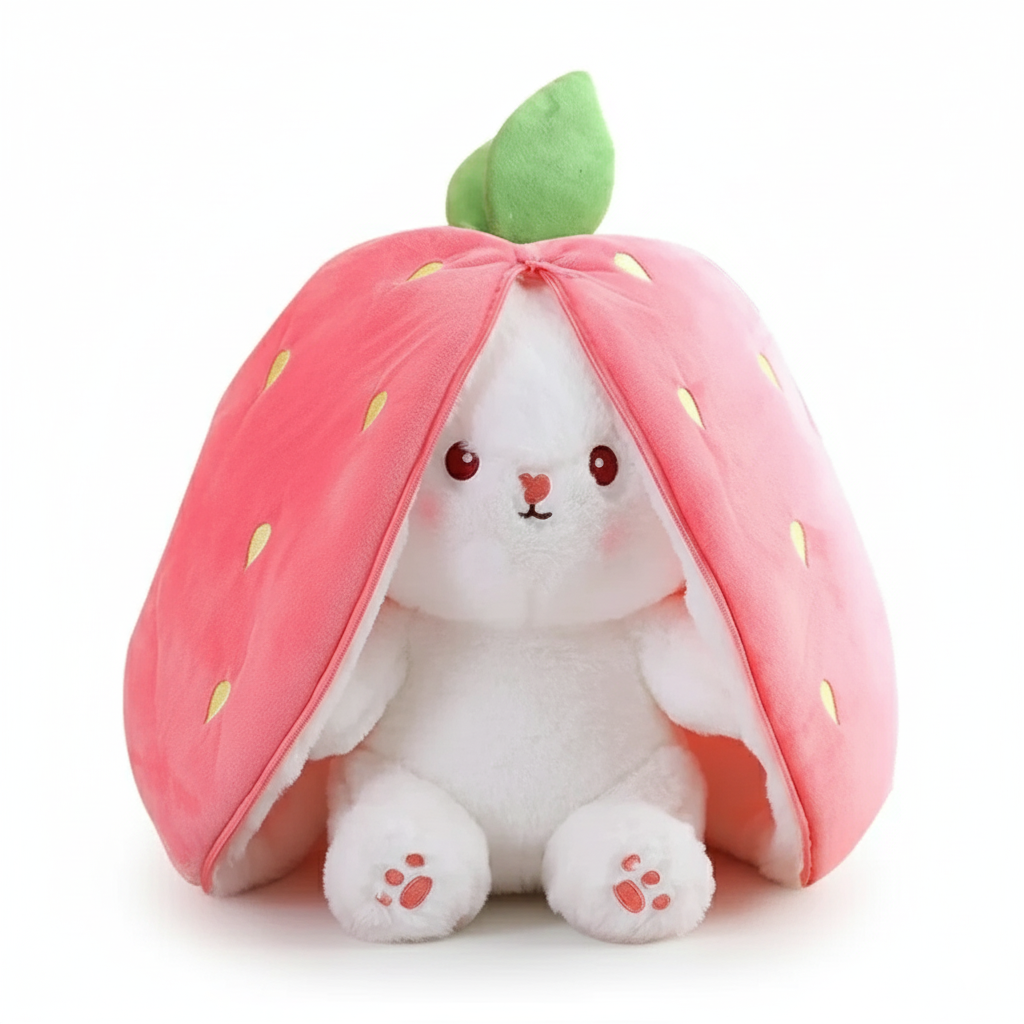 StrawberryBunny – Aardbei & Wortel Veranderbare Plysch Kanin