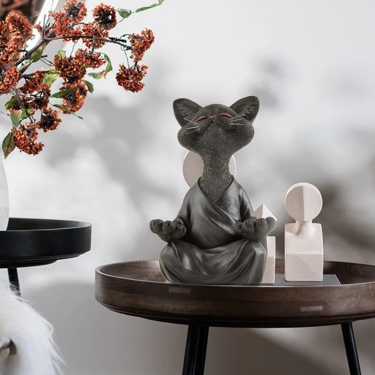 ZenPaws - Mediterende Kattefigur for Fredelige Vibber og Meditasjonspartner