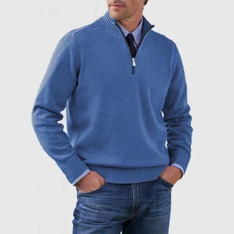 Half-Zip Pullover | Knitted | Relaxed Fit | Quarter-Zip Jumper | Men's Jumper-Grace Aura