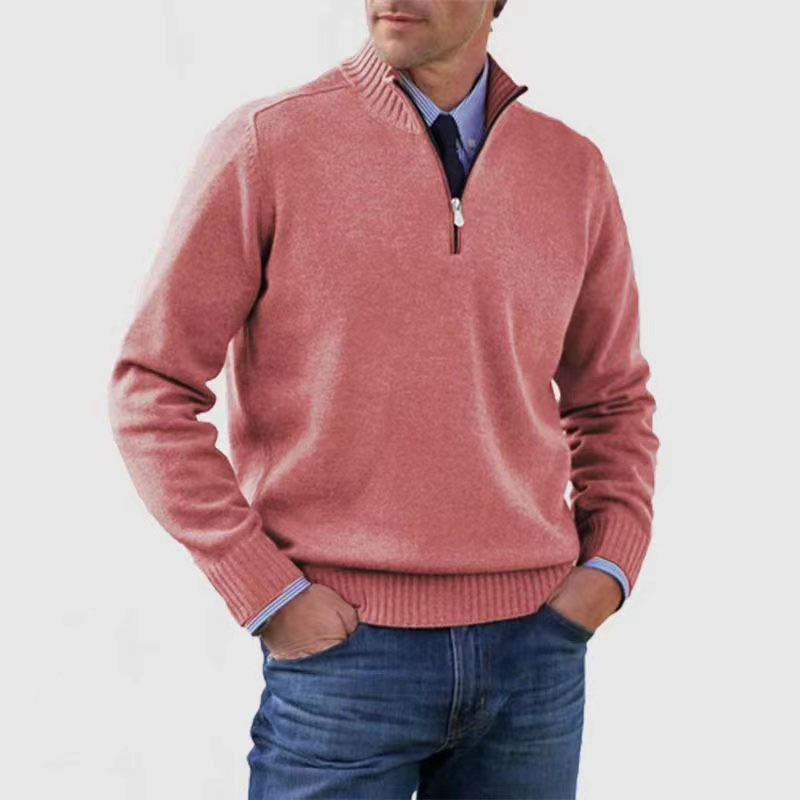 Half-Zip Pullover | Knitted | Relaxed Fit | Quarter-Zip Jumper | Men's Jumper-Grace Aura