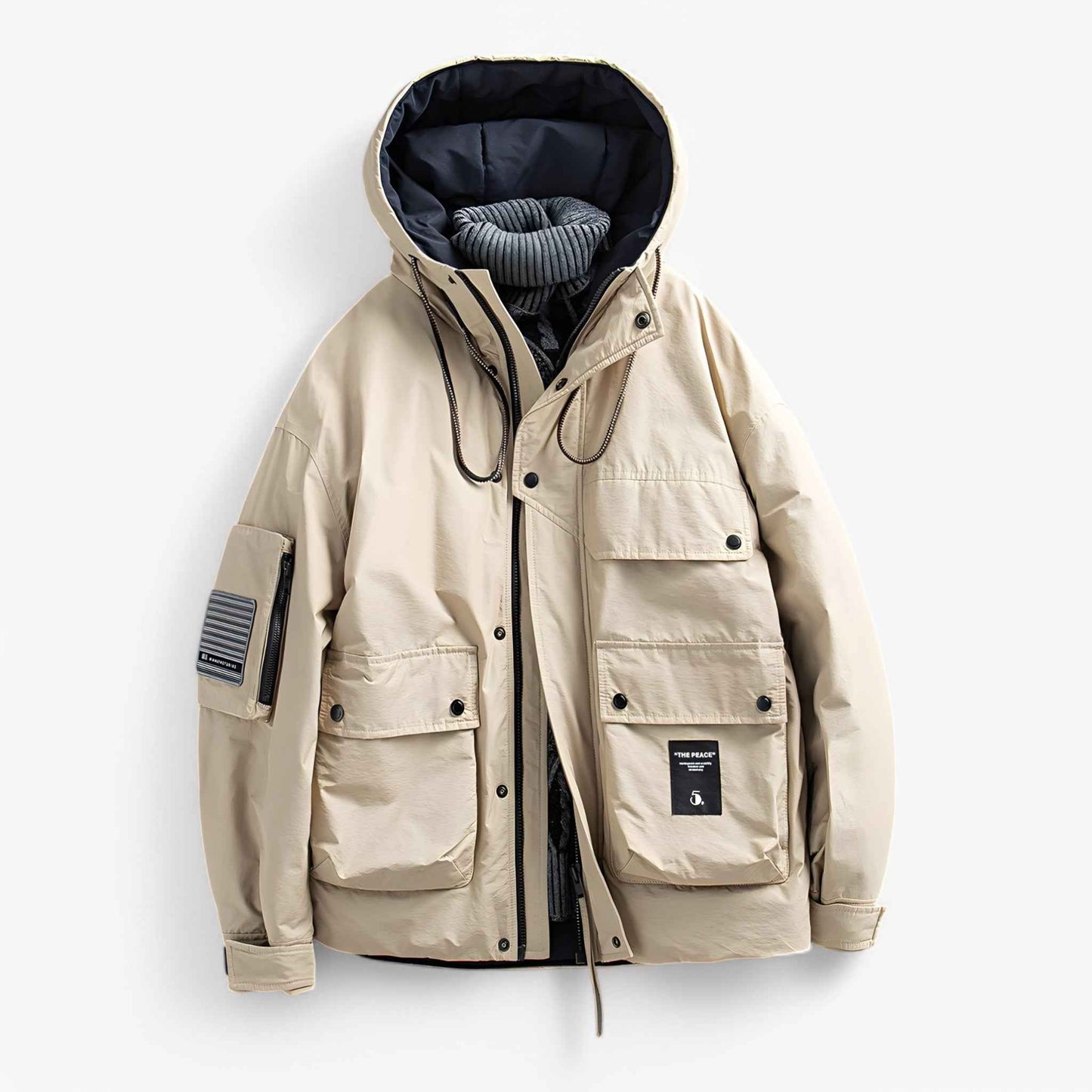Heren Bovenkleding : Heren Winterjas Parka - Oranje in Khaki van Pantino