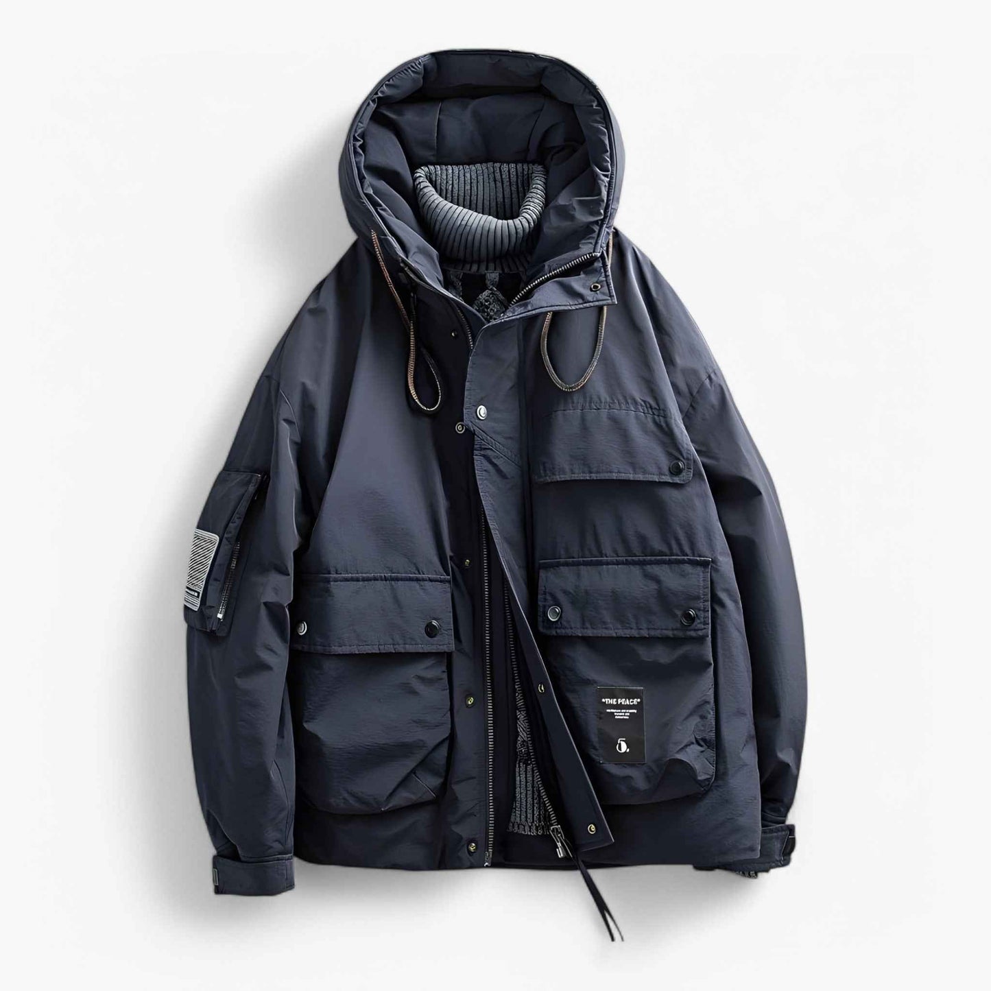 Heren Bovenkleding : Heren Winterjas Parka - Oranje in Zwart van Pantino