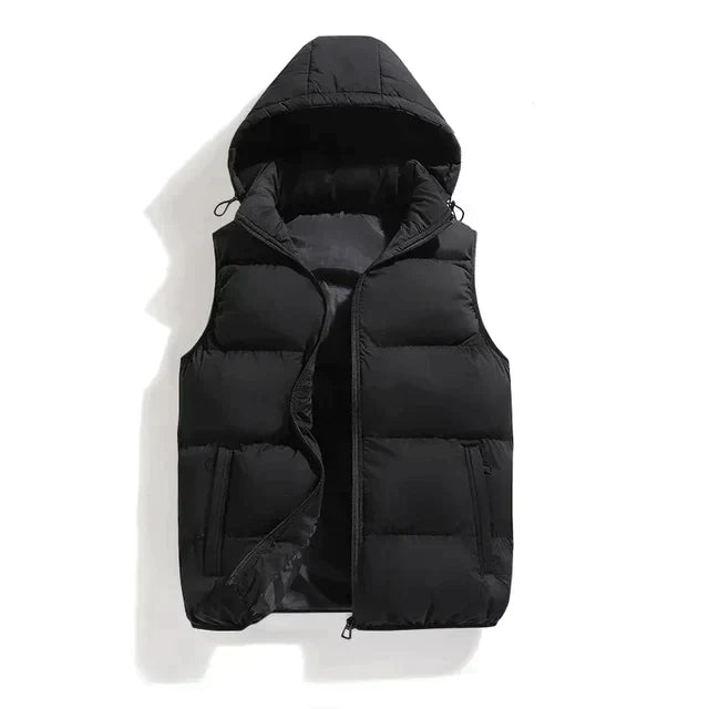 Heren Gewatteerde Bodywarmer met Capuchon