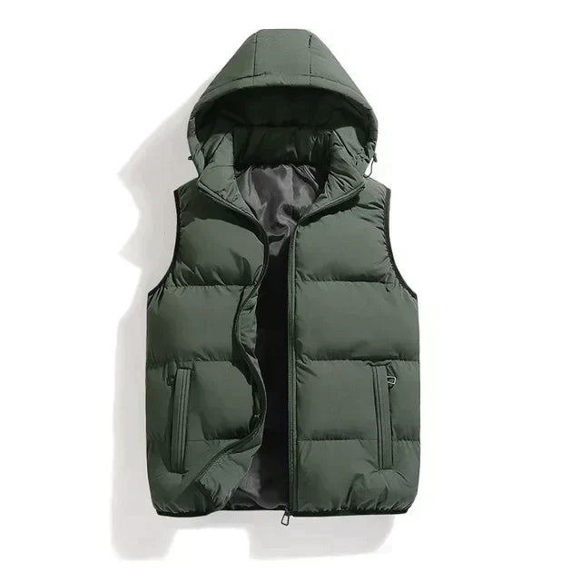 Heren Gewatteerde Bodywarmer met Capuchon