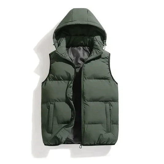 Heren Gewatteerde Bodywarmer met Capuchon