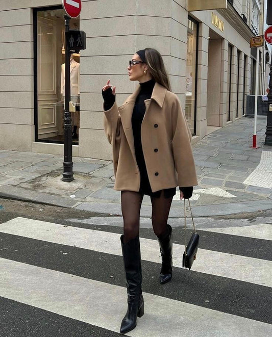 Lainey Manteau Femme – Manteau Oversize en Laine Élégant & Confortable pour Hiver
