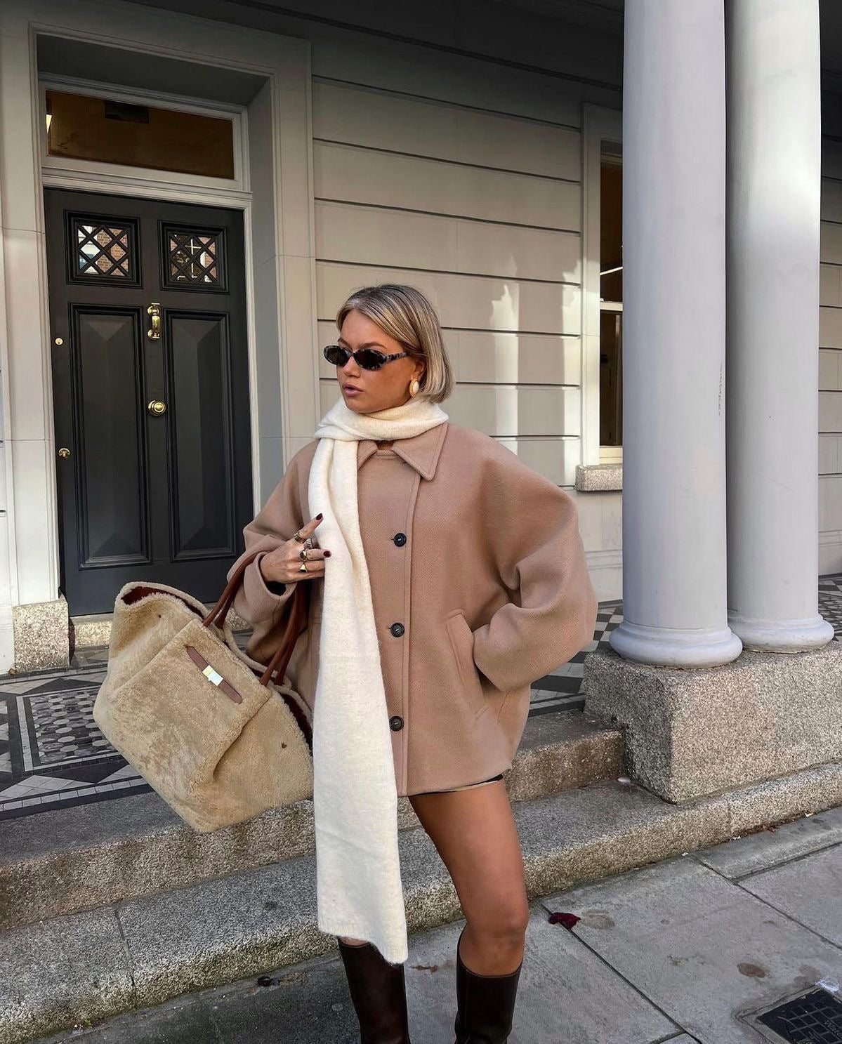 Lainey Manteau Femme – Manteau Oversize en Laine Élégant & Confortable pour Hiver