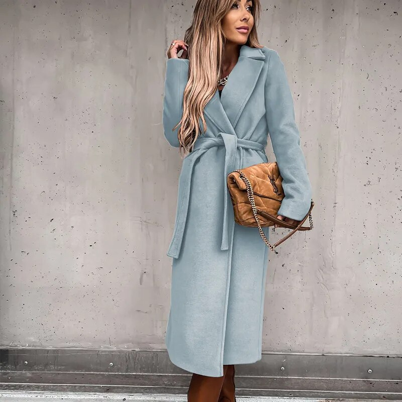 Avencea Wool Coat | Elegant Long Coat for Women