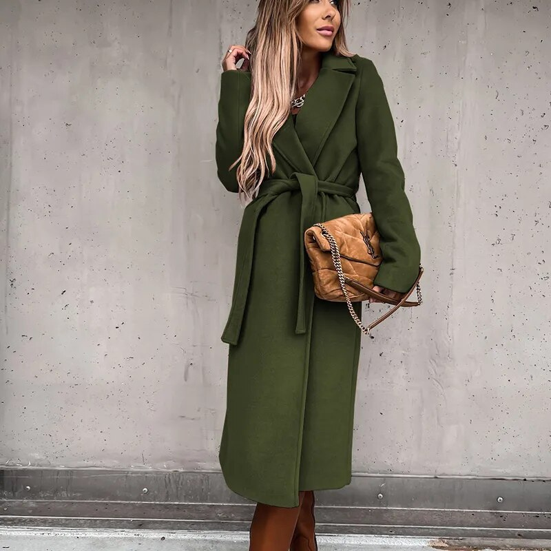 Avencea Wool Coat | Elegant Long Coat for Women