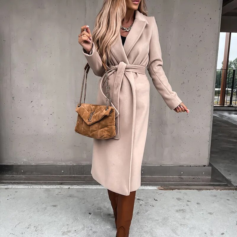 Avencea Wool Coat | Elegant Long Coat for Women