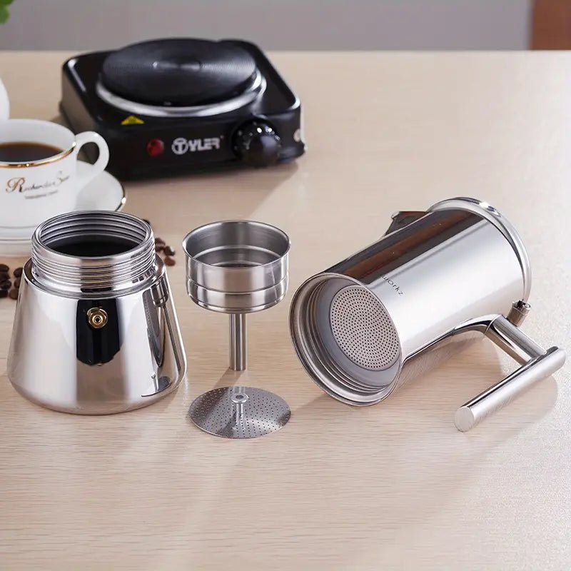 Luxora Moka Pot - Stainless Steel Design Stovetop Espresso Maker