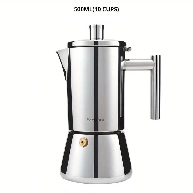 Luxora Moka Pot - Stainless Steel Design Stovetop Espresso Maker