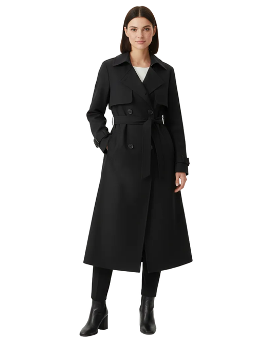 Charlie Trenchcoat Femme – Manteau Mi-Long Élégant Double Boutonnage avec Coupe Cintrée