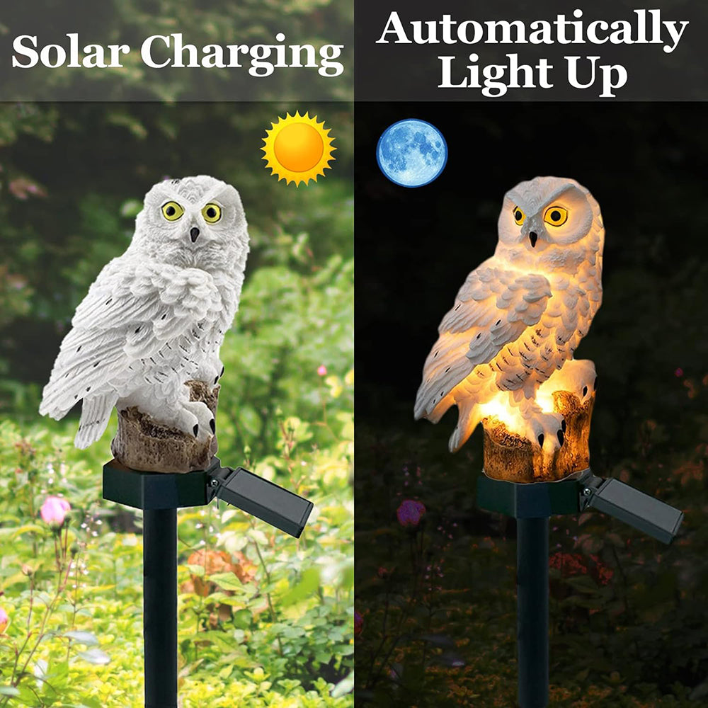 Illuminated Owl Lamp, Solar-Powered (2-Pack)