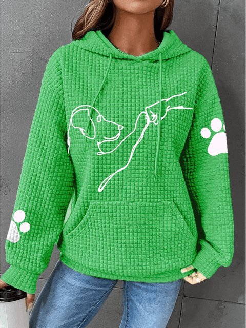 Kapuzenpulli mit Hunde-Print für Damen
