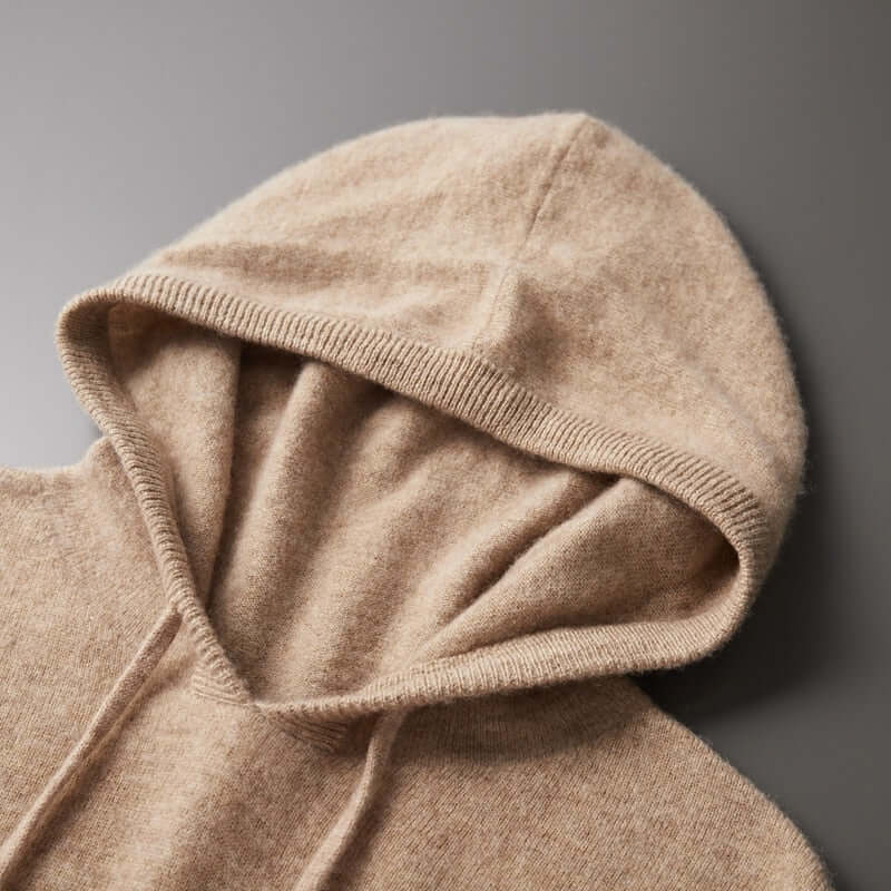 Knitted Hoodie - Men's Plain Hooded Pullover Sweater-Grace Aura