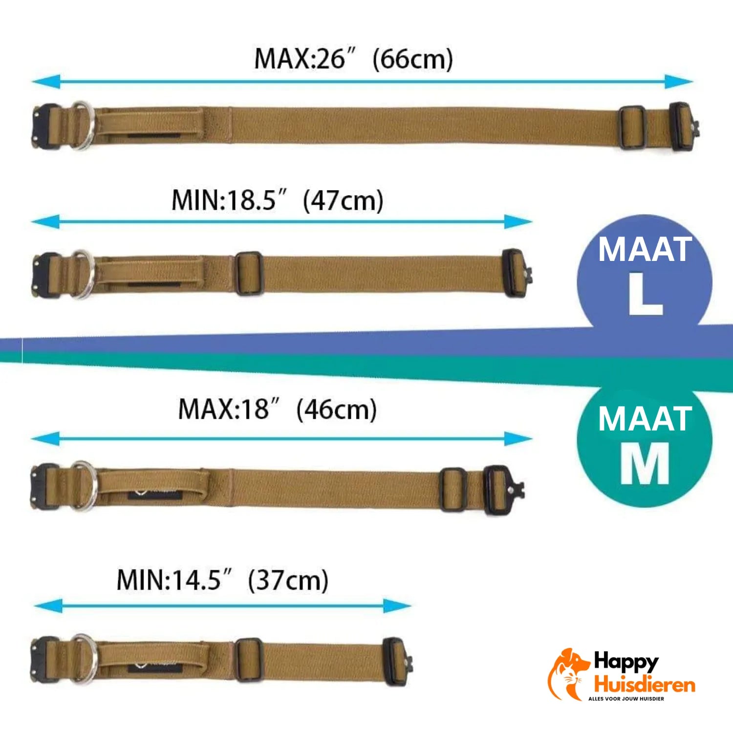 KrachtHalsband | Stevige Tactische Hondenhalsband met Handvat