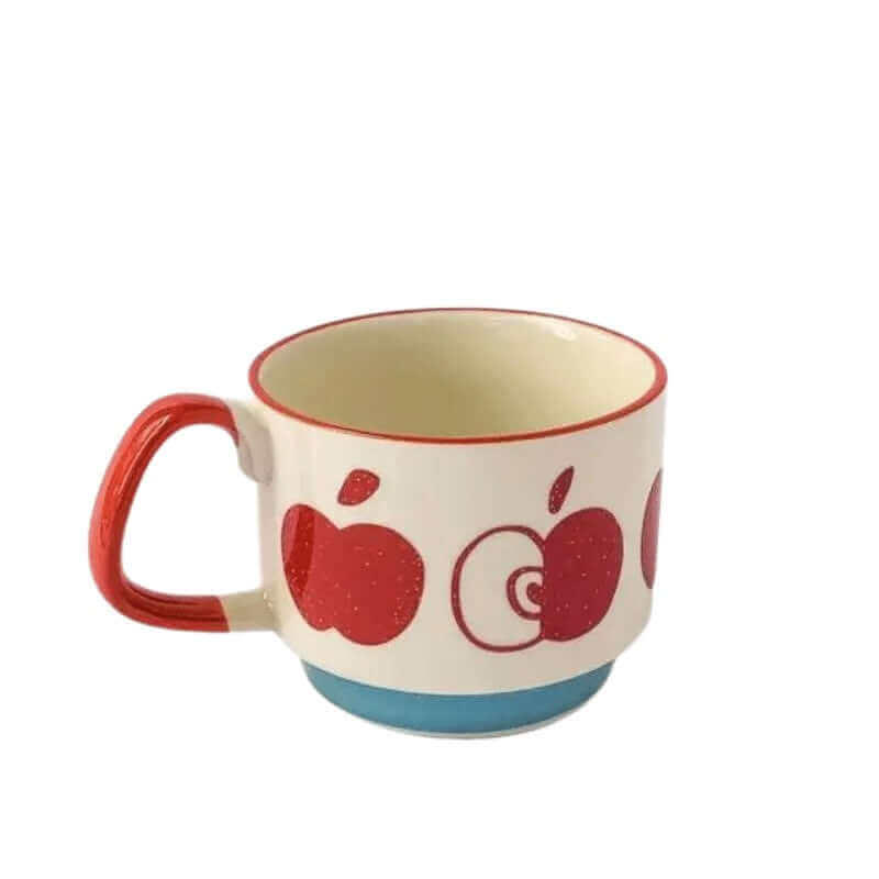 Kubki ceramiczne do kawy w stylu retro z uchwytem – wyjątkowy design z połowy XX wieku, 300 ml, można myć w zmywarce i używać w kuchence mikrofalowej 7