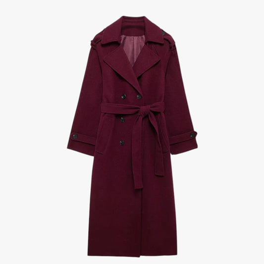 Brianna | Kvinders Vintage Lang Frakke - Vinfarvet - Kvinders frakker og jakker - {{ product_tags }