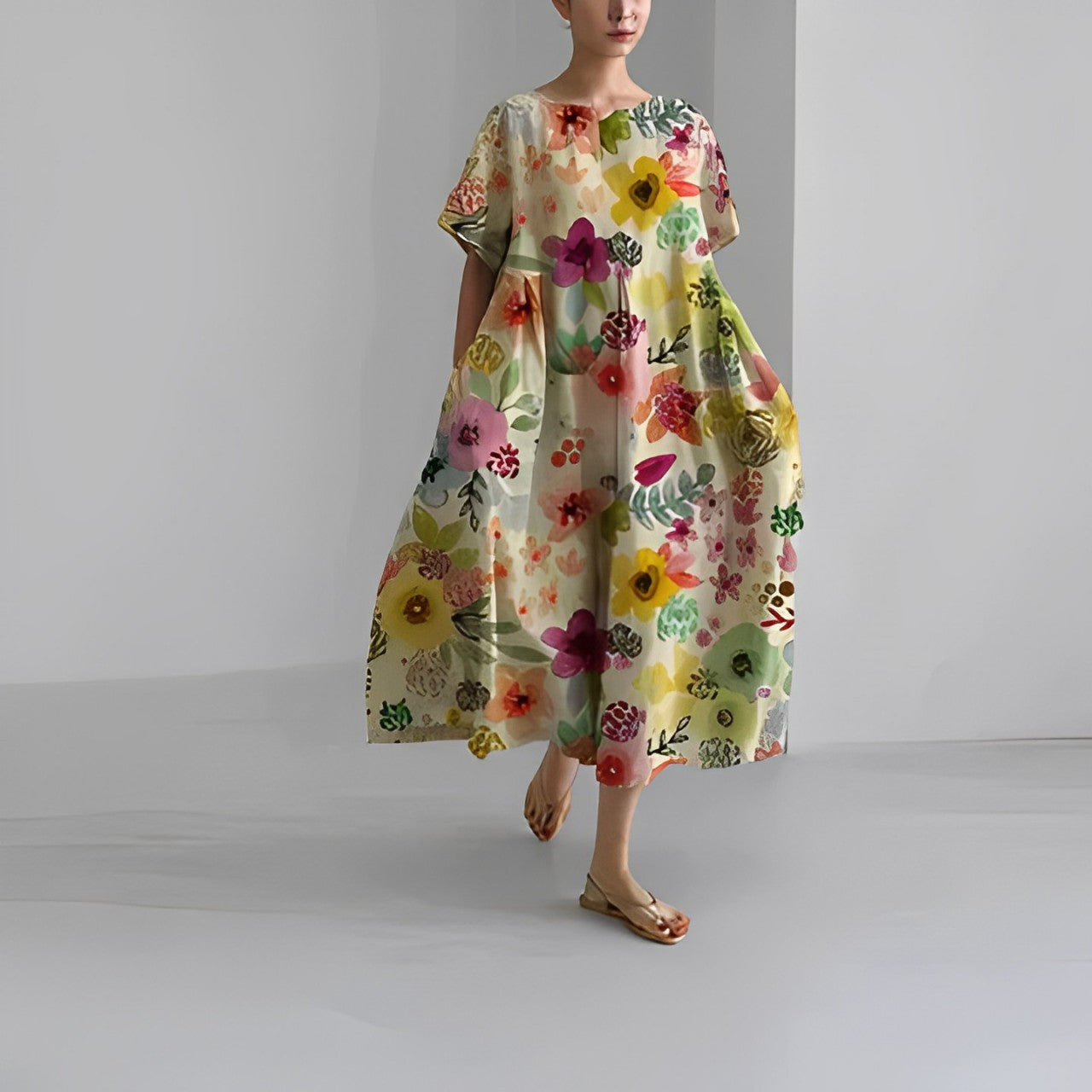 Women Maxi Dress Bohemian Floral Lightweight