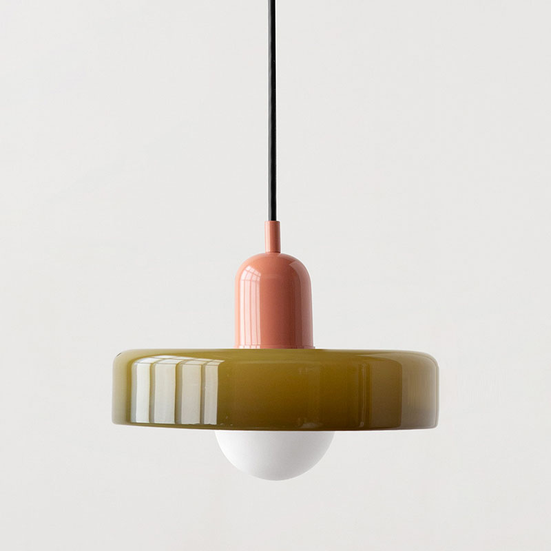 Lampa Wisząca Bauhaus z Kolorowego Szkła – Nowoczesna Lampa do Salonu i Żyrandol z Regulowaną Długością 14