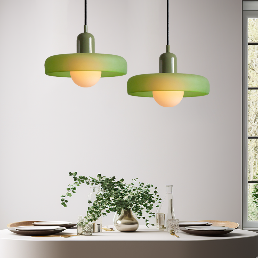 Lampa Wisząca Bauhaus z Kolorowego Szkła – Nowoczesna Lampa do Salonu i Żyrandol z Regulowaną Długością 16