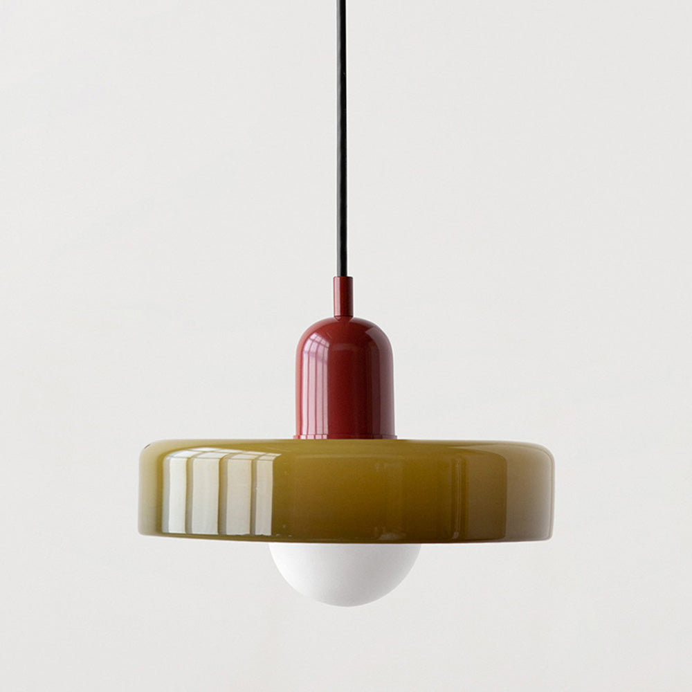 Lampa Wisząca Bauhaus z Kolorowego Szkła – Nowoczesna Lampa do Salonu i Żyrandol z Regulowaną Długością 20