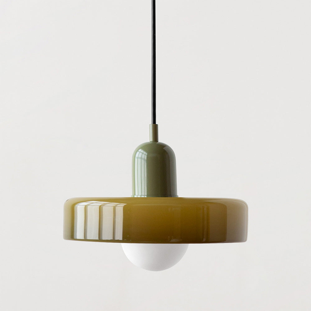 Lampa Wisząca Bauhaus z Kolorowego Szkła – Nowoczesna Lampa do Salonu i Żyrandol z Regulowaną Długością 24