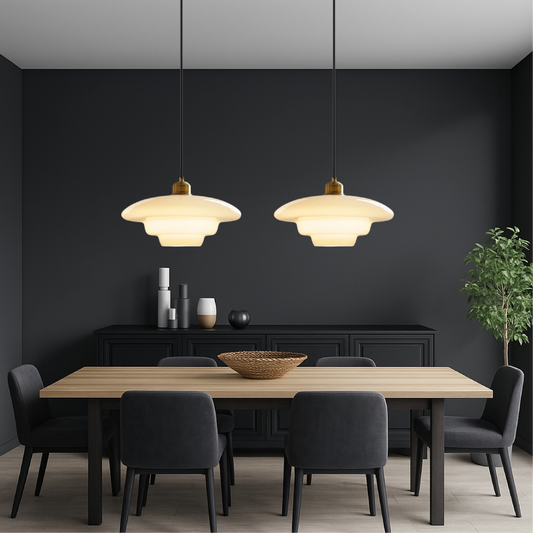 Lampa Wisząca ze Szkła Mlecznobiałego do Kuchni i Jadalni – Nowoczesny Design, Oświetlenie LED, Idealna Nad Stół 0
