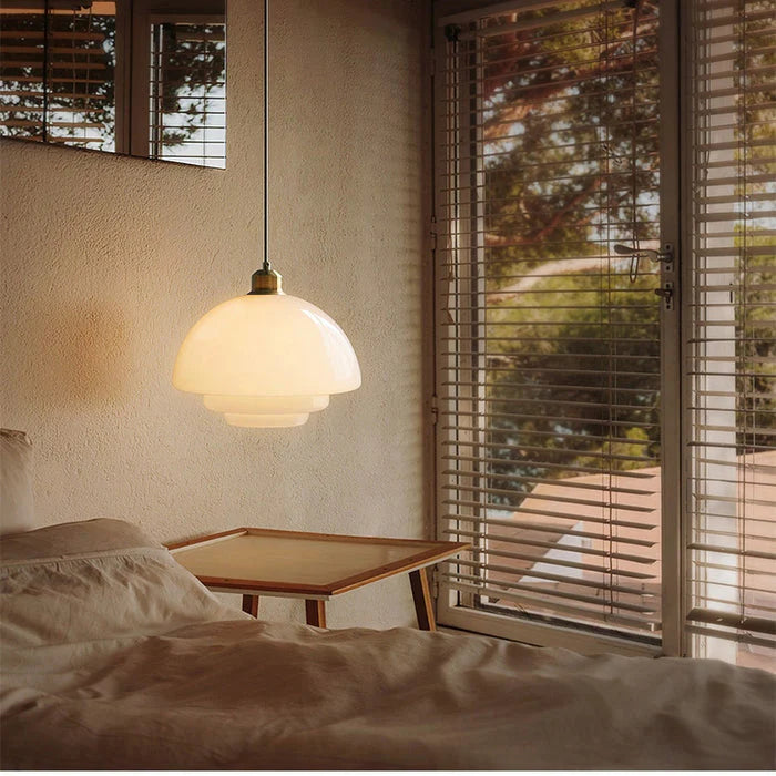 Lampa Wisząca ze Szkła Mlecznobiałego do Kuchni i Jadalni – Nowoczesny Design, Oświetlenie LED, Idealna Nad Stół 2