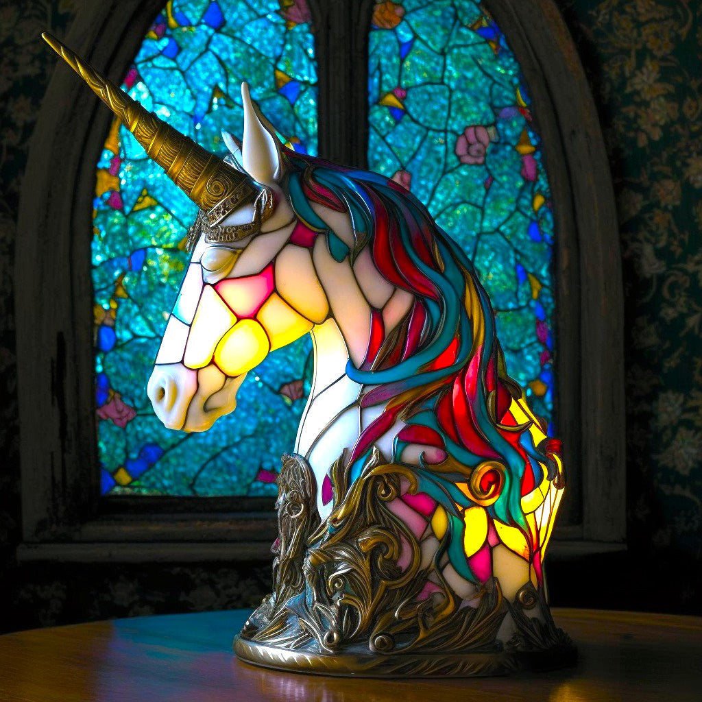 Lampa stołowa w kształcie zwierzęcia wykonana z witrażu – artystyczna lampa akcentowa LED z mozaikowym wzorem 12