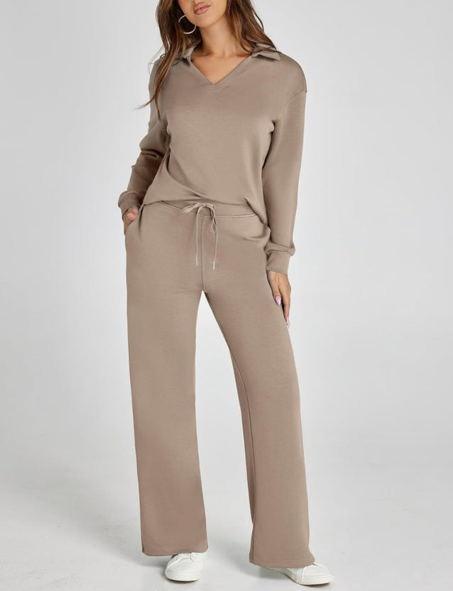 Lounge Set | Half-Zip | Wide Leg | Tracksuit | Women's Loungewear-Grace Aura