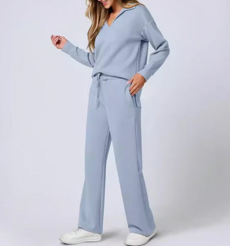 Lounge Set | Half-Zip | Wide Leg | Tracksuit | Women's Loungewear-Grace Aura