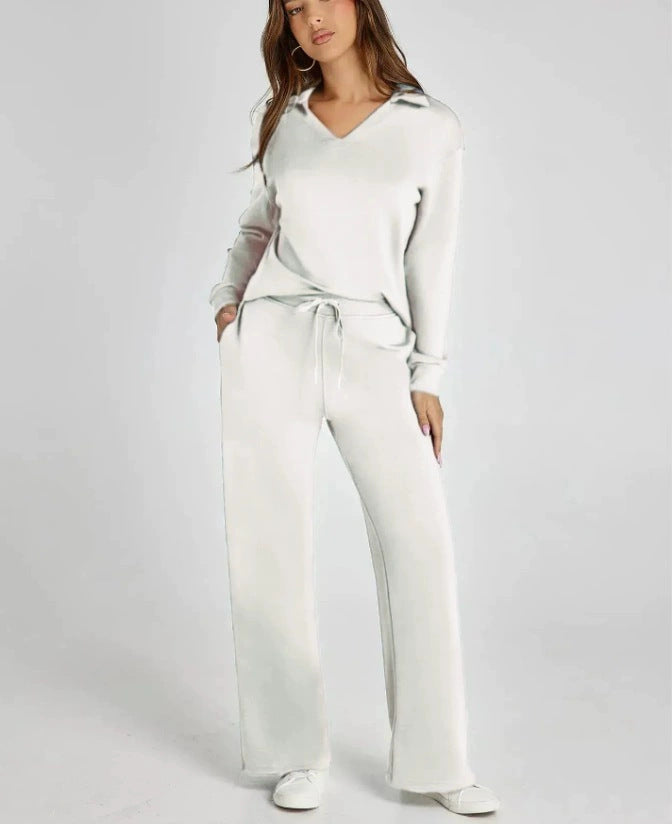 Lounge Set | Half-Zip | Wide Leg | Tracksuit | Women's Loungewear-Grace Aura