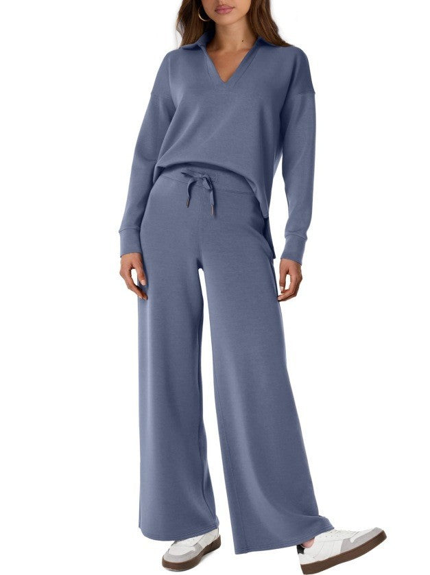Lounge Set | Half-Zip | Wide Leg | Tracksuit | Women's Loungewear-Grace Aura
