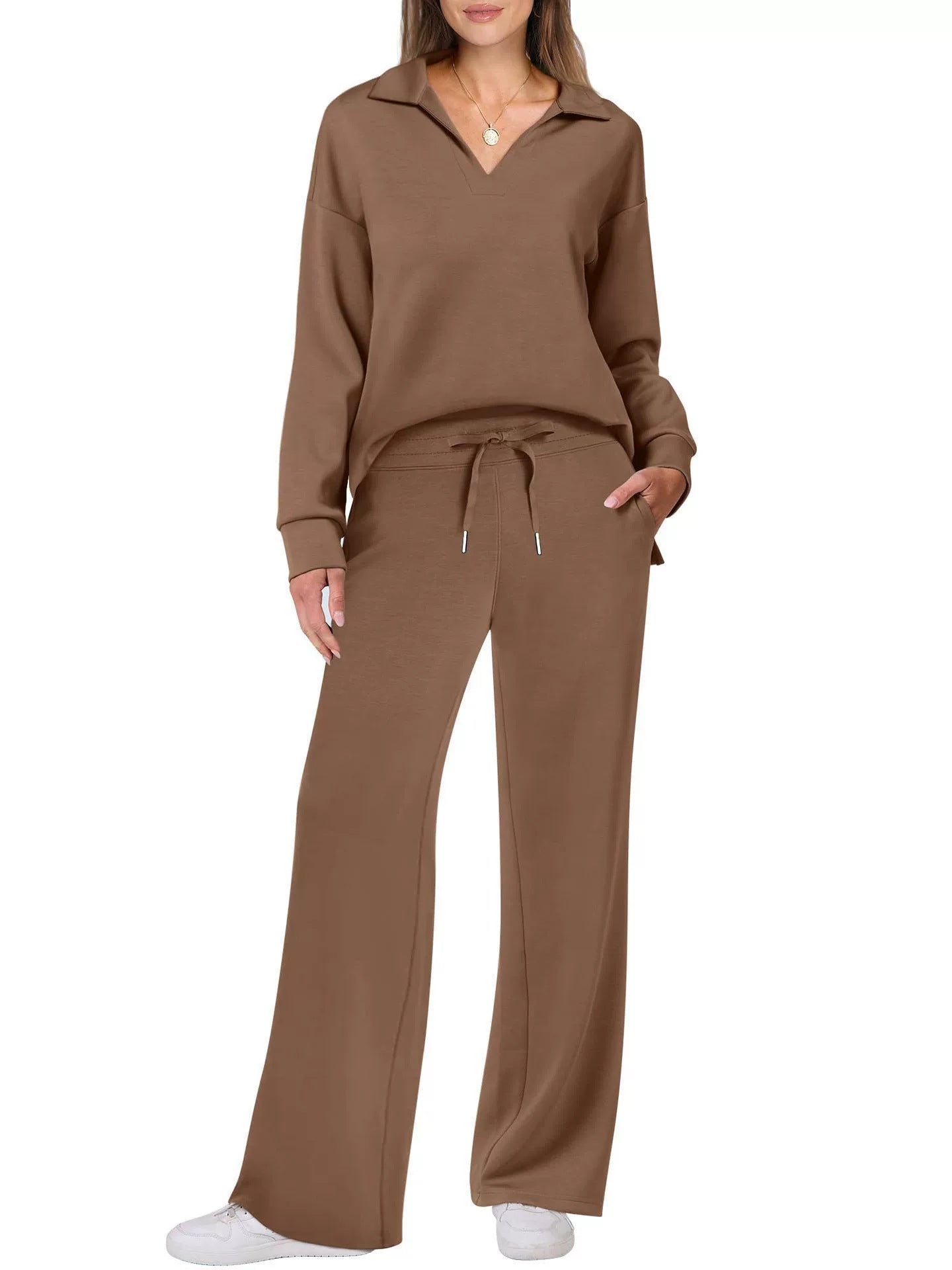 Lounge Set | Half-Zip | Wide Leg | Tracksuit | Women's Loungewear-Grace Aura