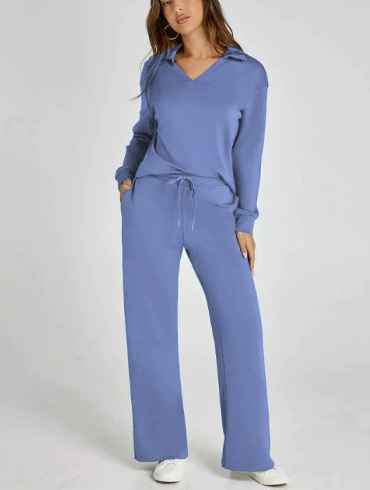 Lounge Set | Half-Zip | Wide Leg | Tracksuit | Women's Loungewear-Grace Aura