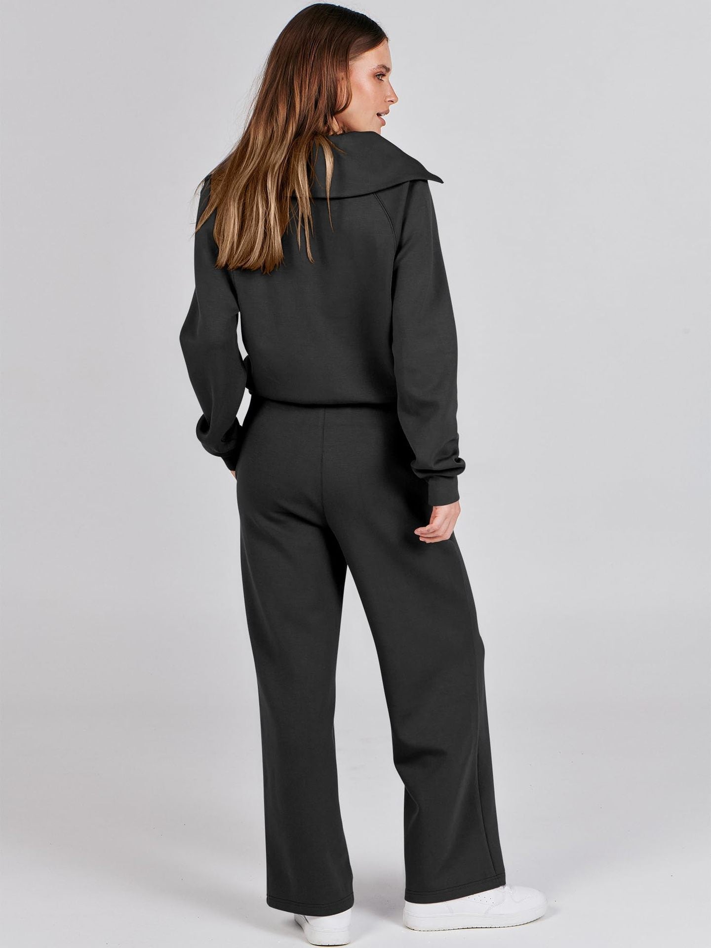 Lounge Set | Half-Zip | Wide Leg | Tracksuit | Women's Loungewear-Grace Aura